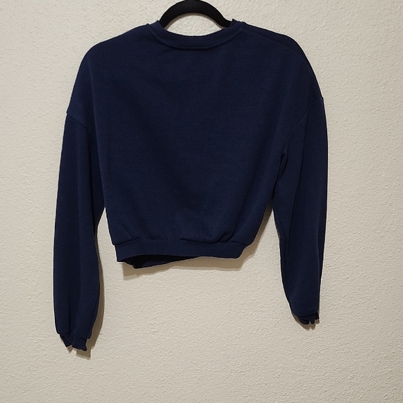 H&M Blue and White Graphic Crew Neck Sweatshirt - Picture 7 of 8